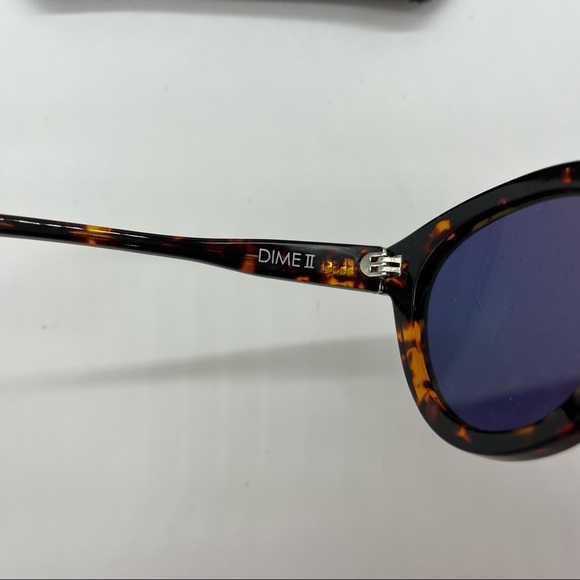 Diff Dime II Sunglasses Yellow Round Lens Acetate Tortoise Frames - Picture 3 of 4